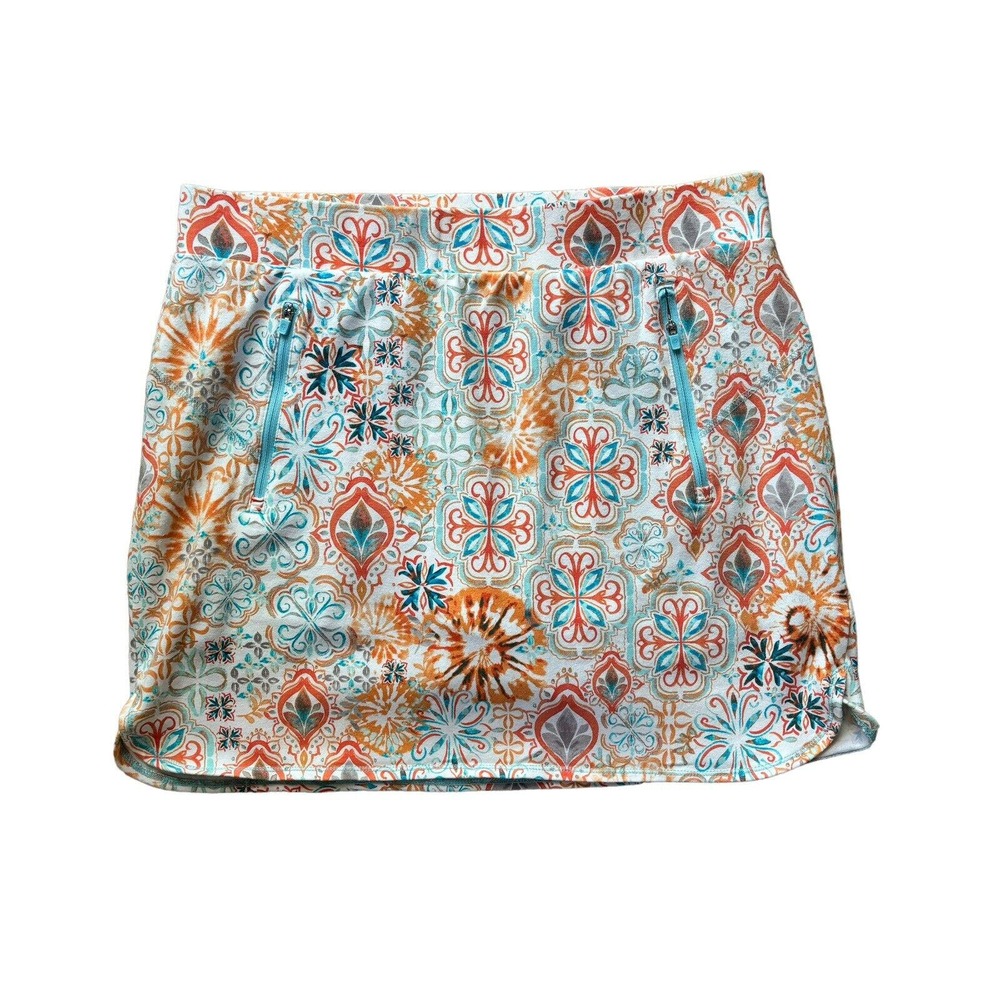 T BY TALBOTS Petite Large Freshwater Medallion Everyday Stretch Skort Pockets